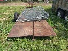 Metal Flatbed Trailer with Fencing Material NO TITLE