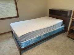 Twin Bed with Headboard and Mattress