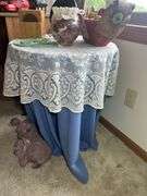 Variety of Home Decor Items: Table Clock, Coasters, Deer Statue, and More