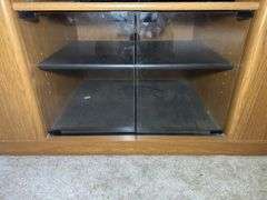 Wooden TV Stand with Cabinet Doors (NO CONTENTS)
