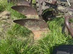 John Deere 3 bottom pull type plow, spoke wheels