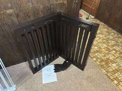 Arf Pets Freestanding Dog Gate with Walkthrough Door and White  Baby Gate