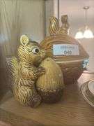 Ceramic Squirrel Salt and Pepper Shaker, Acorn/Squirrel Cookie Jar, Trinket Dish, Creamer and Plates