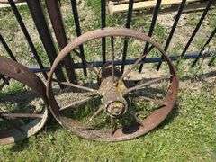Set of Two Steel Farm Implement Wheels