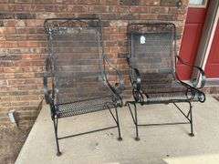 Pair of Wrought Iron Outdoor Chairs