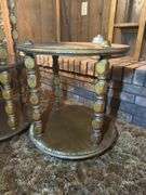 Pair of Wooden Tiered Accent Tables