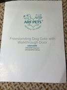 Arf Pets Freestanding Dog Gate with Walkthrough Door and White  Baby Gate