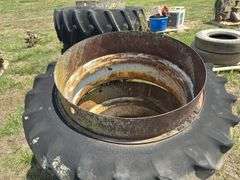 Pair of Large Tractor Tires with Rims