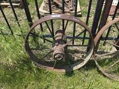 Set of Two Steel Farm Implement Wheels