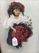 Collectible Porcelain Dolls - Mercedes and Unmarked Doll with Fan