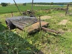 Metal Flatbed Trailer with Fencing Material NO TITLE