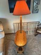 Oak Table with Lamp