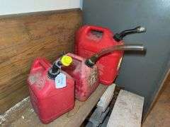 Lot of 3 Red Gasoline Cans