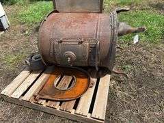 Rustic Iron Wood Burning Stove with Accessories