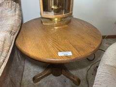 Round Wooden Lamp Table
