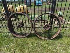 Set of Two Steel Farm Implement Wheels