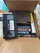 Boxes of Household Items, Christmas Decoration, and VHS Tapes