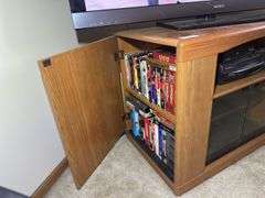 Wooden TV Stand with Cabinet Doors (NO CONTENTS)