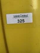 Two 60 Gallon Yellow Ace Roto-Mold Sprayer Tanks and One Plastic Barrel