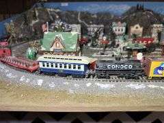 HO Scale Model Train Set on Display Table