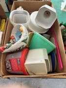 Boxes of Household Items, Christmas Decoration, and VHS Tapes