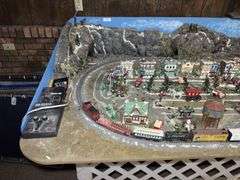 HO Scale Model Train Set on Display Table