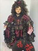 Collectible Porcelain Dolls - Mercedes and Unmarked Doll with Fan