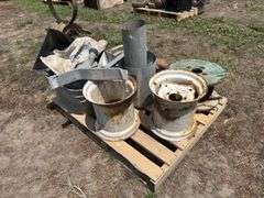 Mixed Lot of Metal Items - Wheels, Tubing, Spool, and More