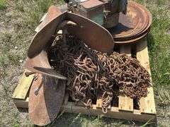 Plow Blade, Metal Discs, Engine, and Chains