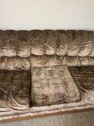 Upholstered Sofa with Wooden Accents