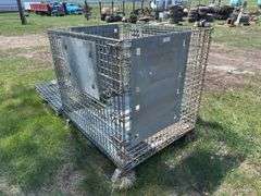 Heavy Duty Wire Mesh Storage Container with Steel Plates