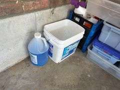 Household Lot with Totes, Bucket, and more