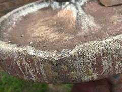 Concrete Garden Bird Bath with Squirrel