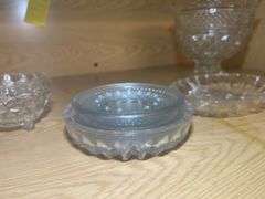 Collection of Decorative Clear Glass Bowls and Serving Pieces