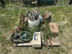 Pallet of Mixed Metal Parts and Tools