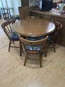 Wood Dining Table with Four Chairs