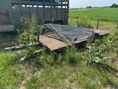 Metal Flatbed Trailer with Fencing Material NO TITLE