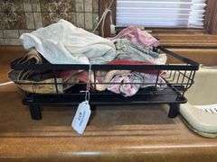 Dish Rack with Mixed Household Linens