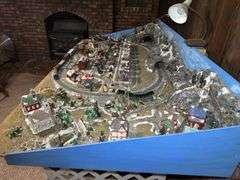 HO Scale Model Train Set on Display Table
