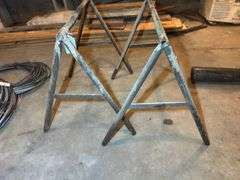 Pair of Metal Sawhorse Stands