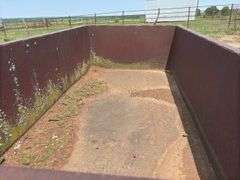 Metal tank, rectangle, bottom rusted out