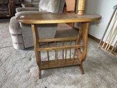 Oak Table with Lamp