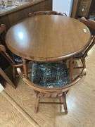 Wood Dining Table with Four Chairs