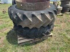 Pair of Large Tractor Tires with Rims