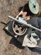 Mixed Lot of Metal Items - Wheels, Tubing, Spool, and More