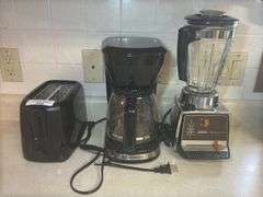 Toaster, Coffee Maker, and Sunbeam Custom Deluxe Blender