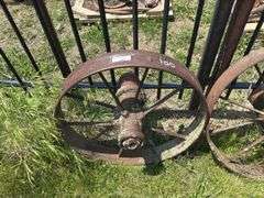 Set of Two Steel Farm Implement Wheels