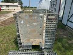 Heavy Duty Wire Mesh Storage Container with Steel Plates