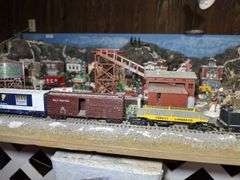 HO Scale Model Train Set on Display Table