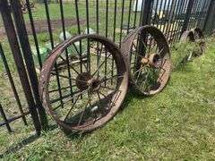 Set of Two Steel Farm Implement Wheels